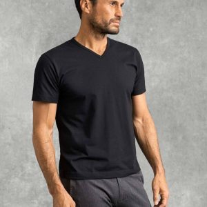 Black V-Neck Cotton T-Shirt
